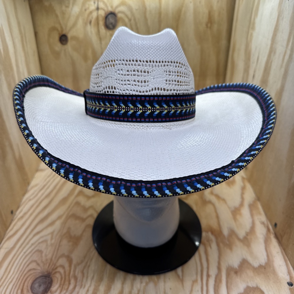 El General Limited Edition‎ 50X White Aztec Trimmed Cowboy Hat 6.75